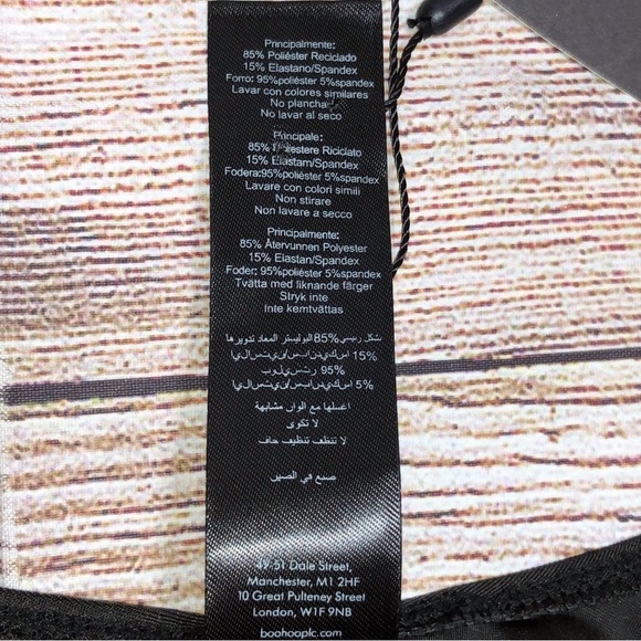 NWT Pretty Little Thing Black Basic Low Scoop One Piece Swimsuit Size 18 - Picture 8 of 11